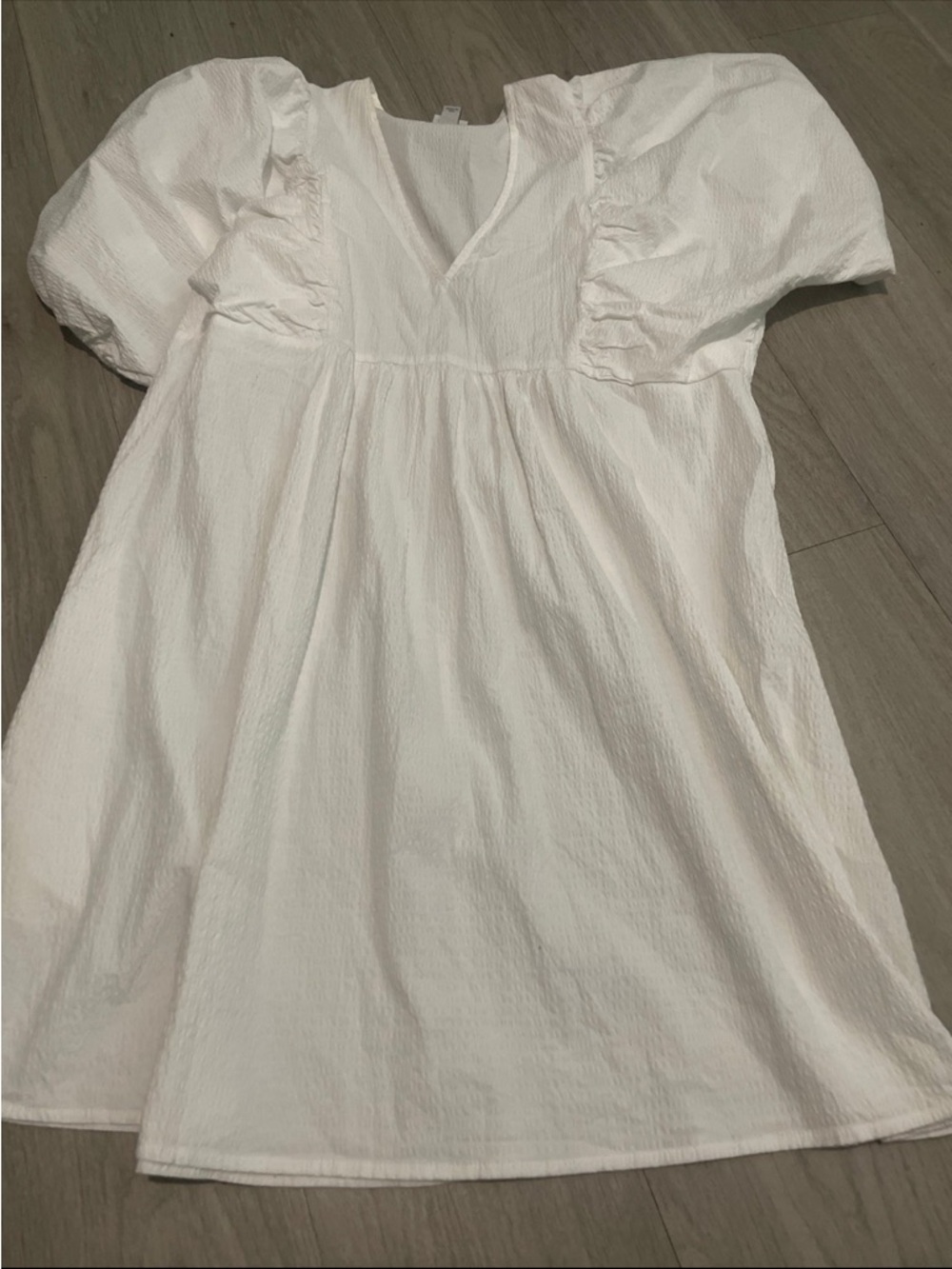 a new day White Textured Puff Sleeve Dress - Picture 1 of 2